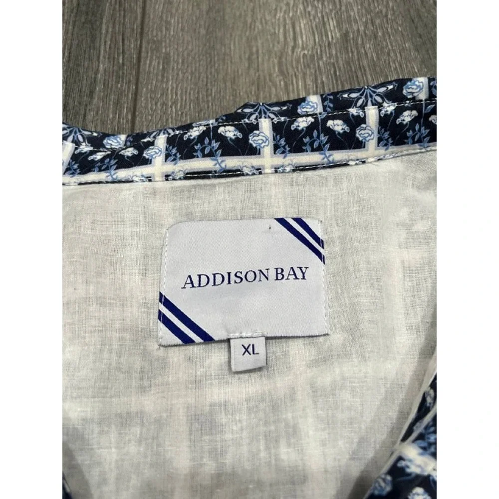 ADDISON BAY Women's cotton blend collared vacation Dress Navy XL A004481 - Picture 4 of 9